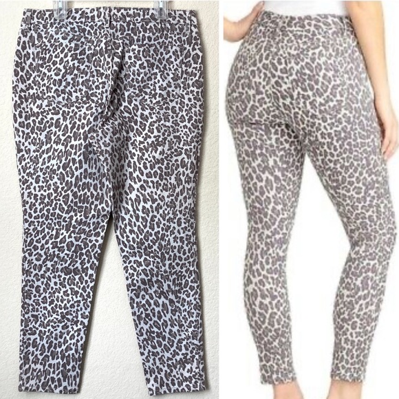 Nine West 14 Leopard Print Gramercy Skinny Ankle Jeans Pants - Picture 16 of 16